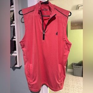 Johnnie-O golf vest S small salmon color with navy piping